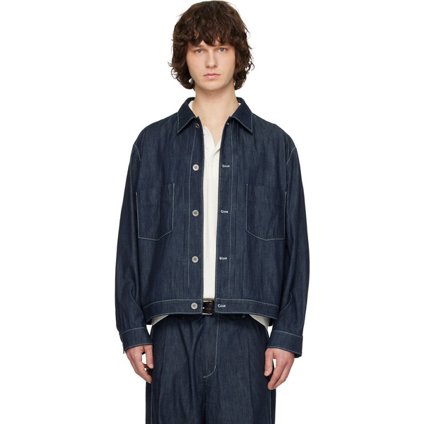  Solid Homme Navy Japanese Denim Trucker Jacket 