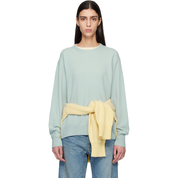  Ssstein Blue Extra Fine Wool Knit Sweater 