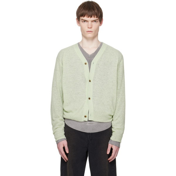  Ssstein Green Knit V Neck Cardigan 