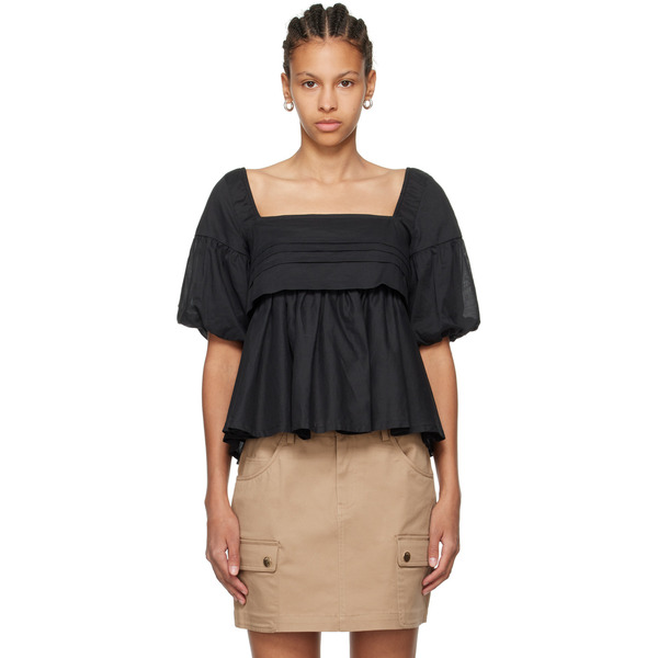  Staud Black Darla Blouse 