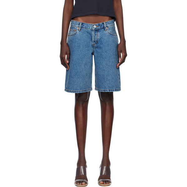  Still Here Blue Stoop Denim Shorts 