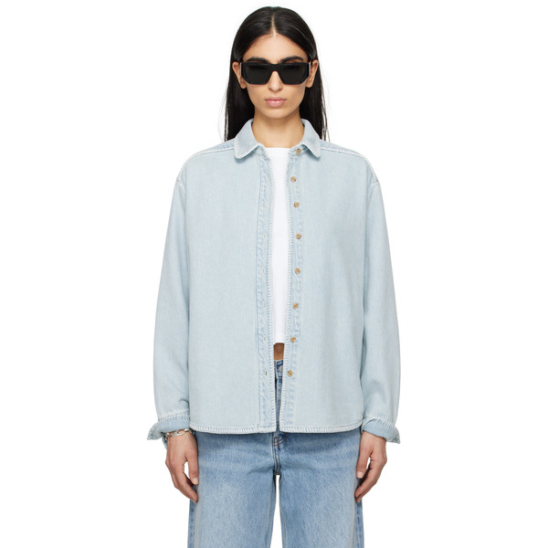  Still Here Blue Western Denim Shirt 