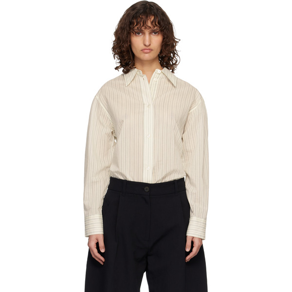  Studio Nicholson Off-white Classic Oversized Sheer Shirt 