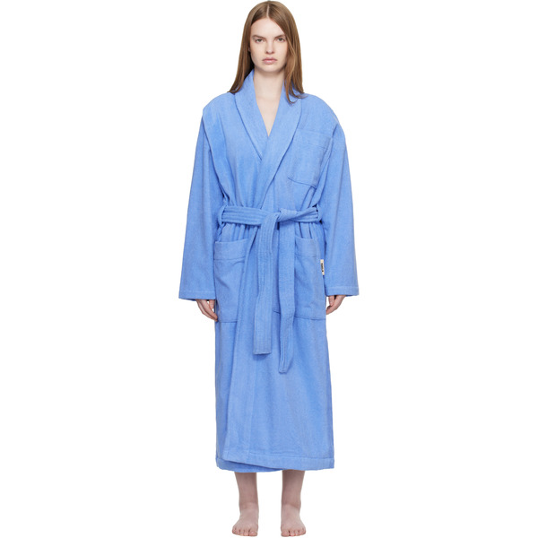  Tekla Blue Terry Classic Bathrobe 