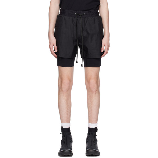  Templa Black Layered Track Shorts 