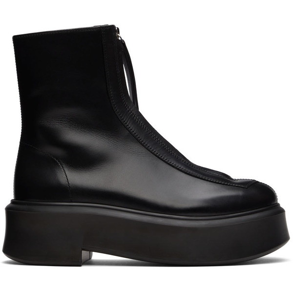  The Row Black Zipped I Ankle Boots 