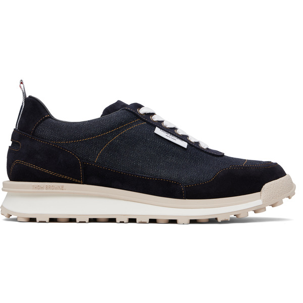  Thom Browne Navy Selvedge Denim Tech Runner Alumni Sneakers 
