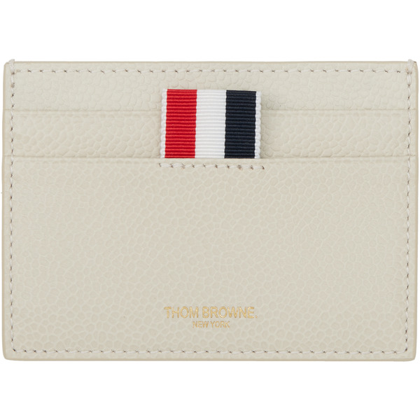  Thom Browne Off-white Pebble Grain Hector Single Card Holder 