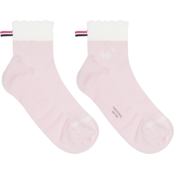  Thom Browne Pink Pointelle Stitch Hector Crew Socks 