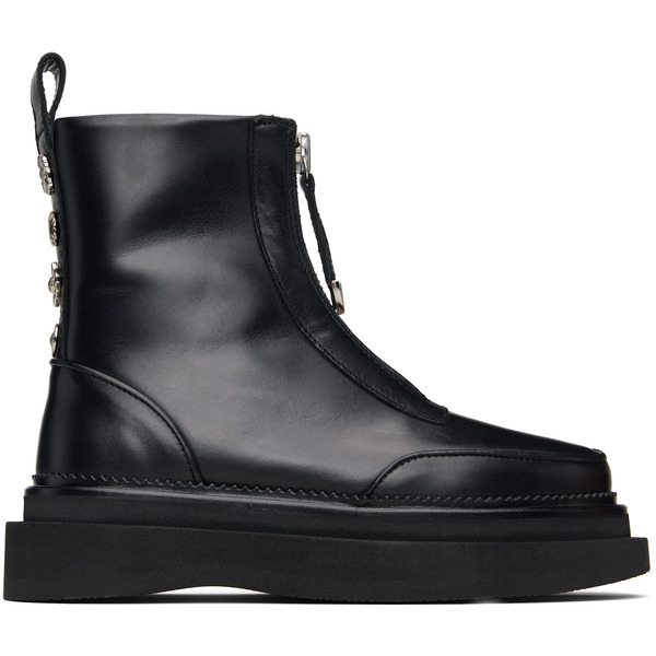  Toga Pulla Black Hard Leather Boots 