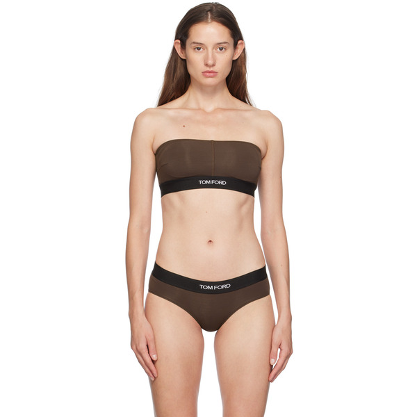  Tom Ford Brown Modal Signature Bandeau Bra 
