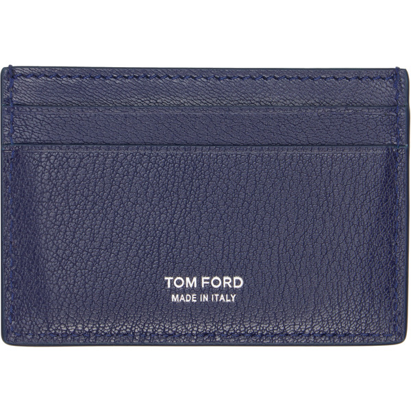  Tom Ford Navy Elongated T Line Card Holder 