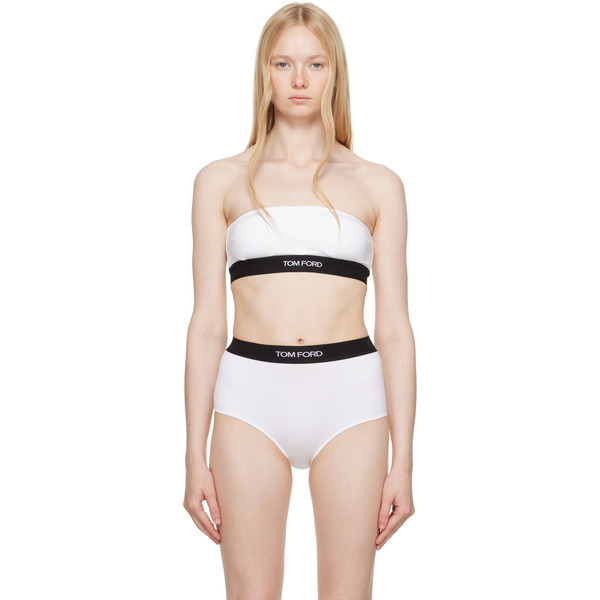  Tom Ford White Modal Signature Bandeau Bra 