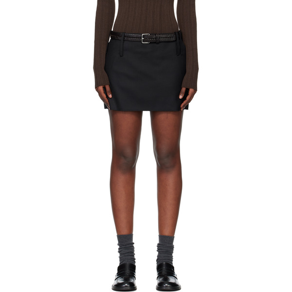  Tonywack Black Distressed Wool Skort 