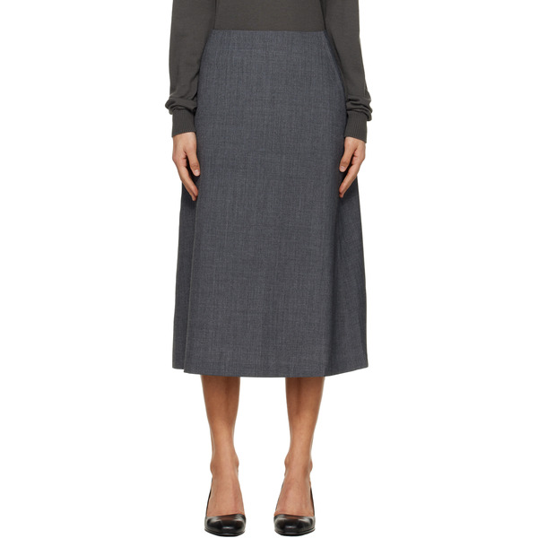  Tonywack Gray Wool Midi Skirt 