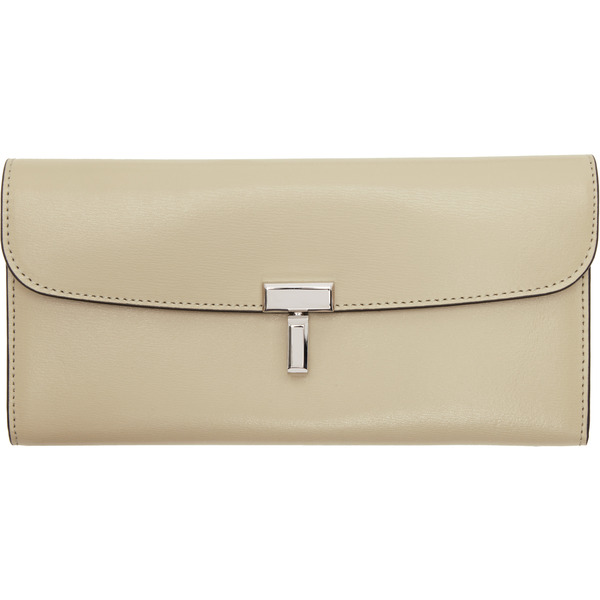  Toteme Beige T-lock Leather Wallet 