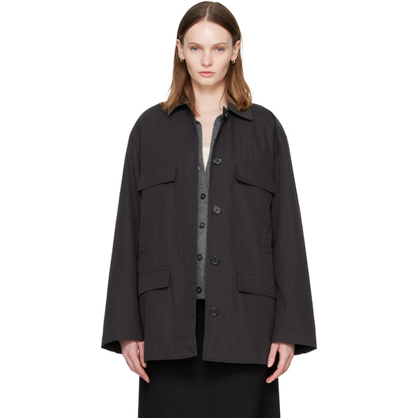  Toteme Black Collared Drawstring Jacket 