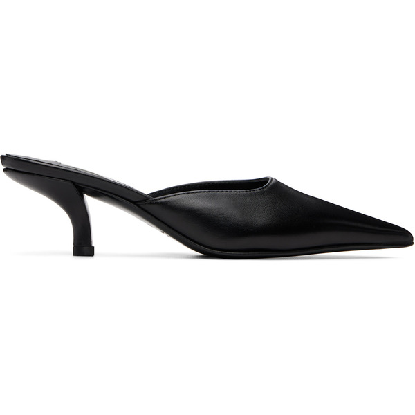  Toteme Black Sharp Nappa Mule Heels 