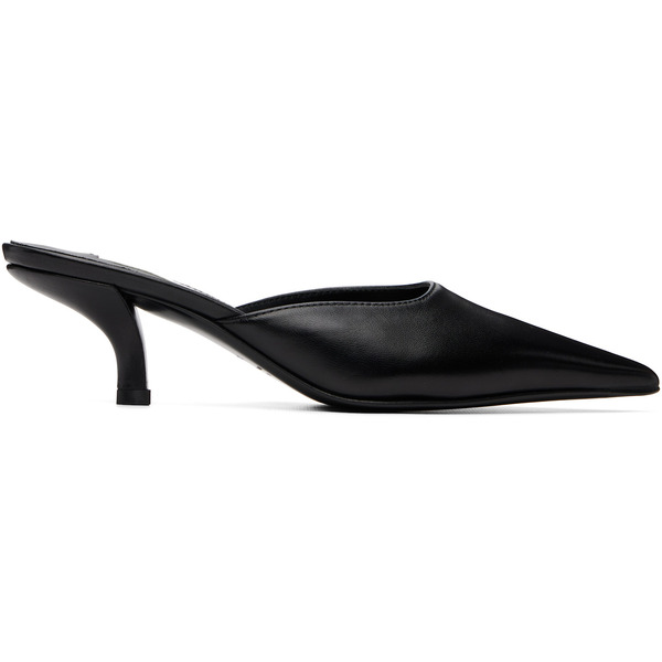 Toteme Black Sharp Nappa Mule Heels 