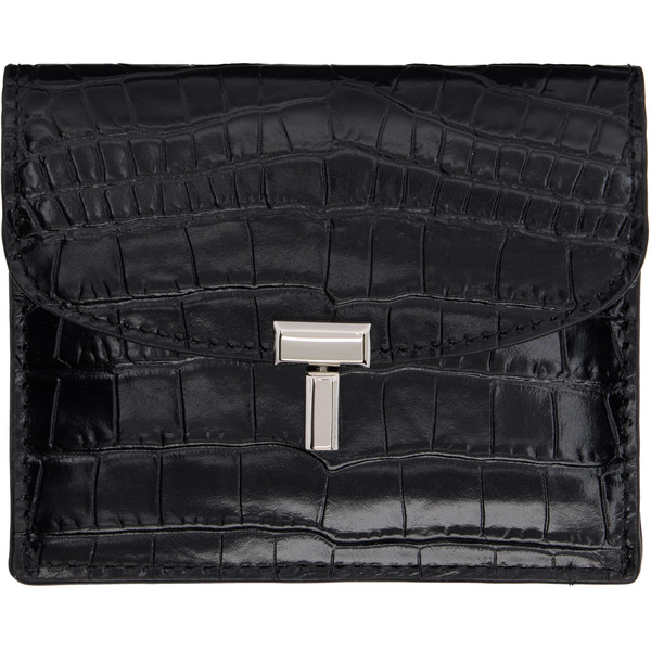  Toteme Black T-lock Croco-embossed Card Holder 