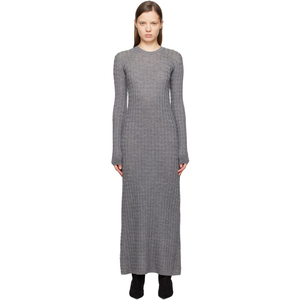 Toteme Gray Cable Knit Maxi Dress 