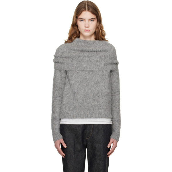  Toteme Gray Funnel Alpaca-blend Knit Turtleneck 