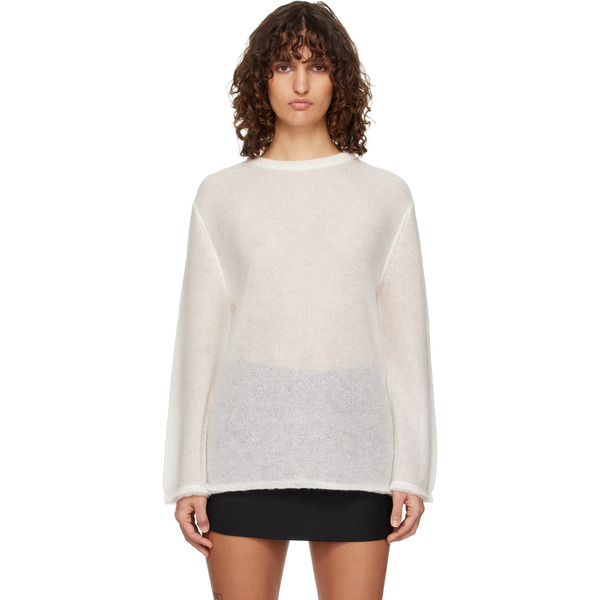  Toteme Off-white Long Open Weave Knit Sweater 