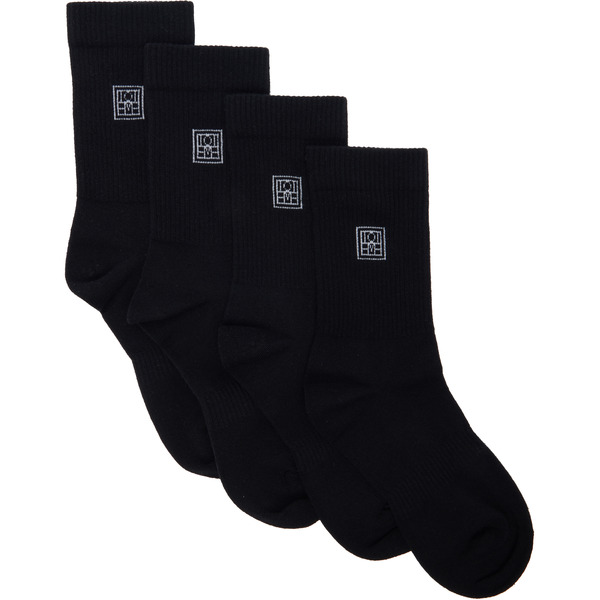  Toteme Two-pack Black Monogram Socks 