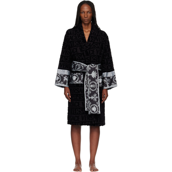  Versace Black 'i Heart Baroque' Bathrobe 