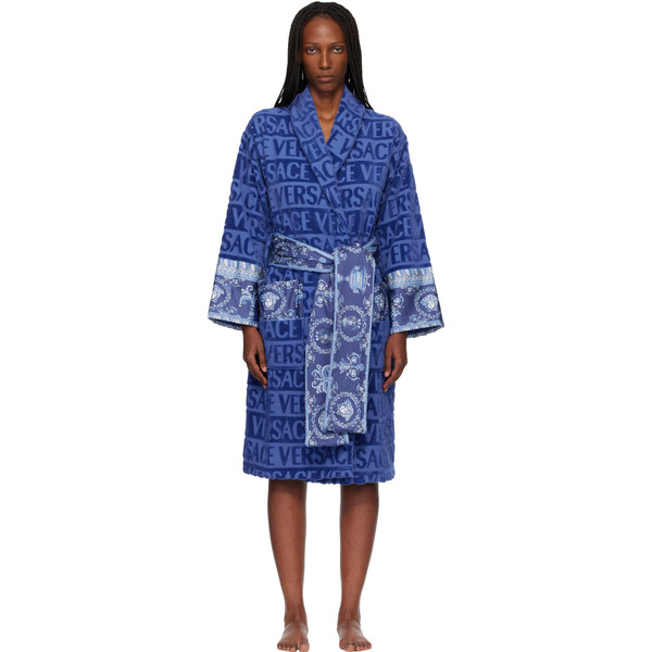  Versace Blue 'i Heart Baroque' Bathrobe 