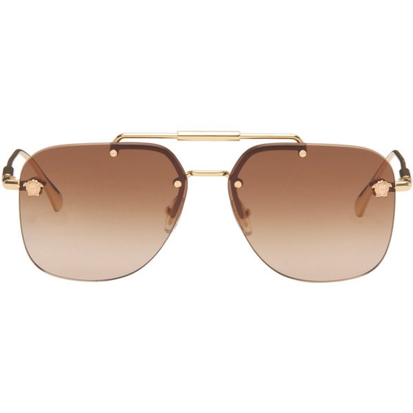  Versace Gold Aviator Sunglasses 