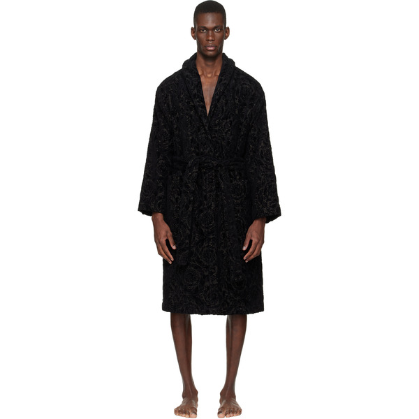  Versace Gray Barocco Bathrobe 