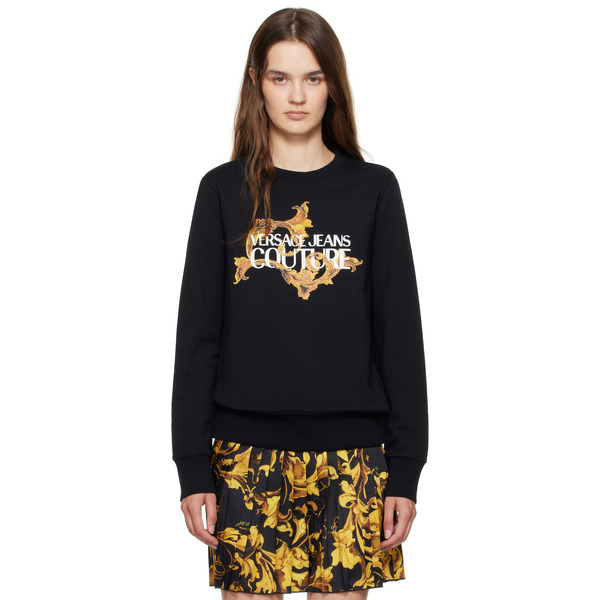  Versace Jeans Couture Black Screen-printed Sweatshirt 