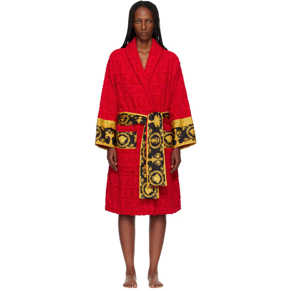  Versace Red 'i Heart Baroque' Bathrobe 
