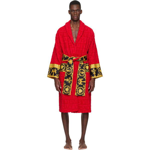  Versace Red 'i Heart Baroque' Bathrobe 