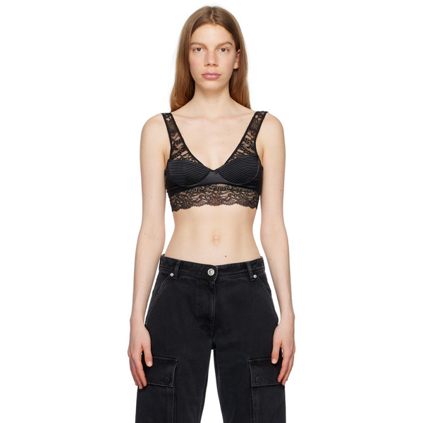  Versace Underwear Black Quilted Bra 