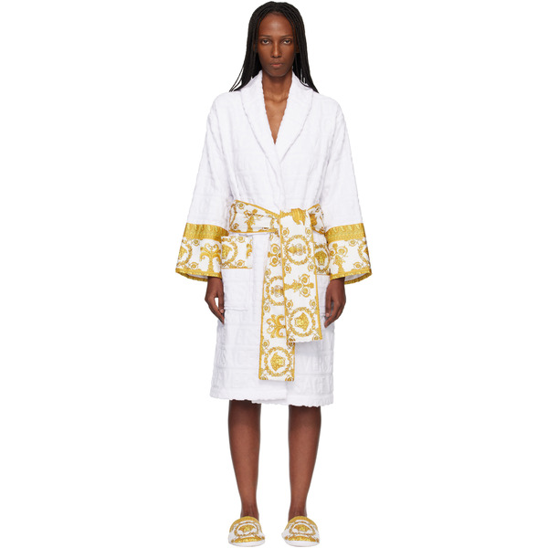  Versace White 'i Heart Baroque' Bathrobe 