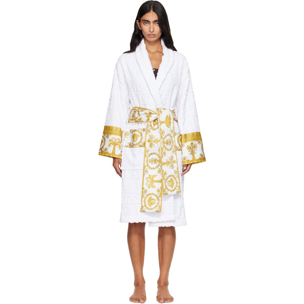  Versace White 'i Heart Baroque' Bathrobe 