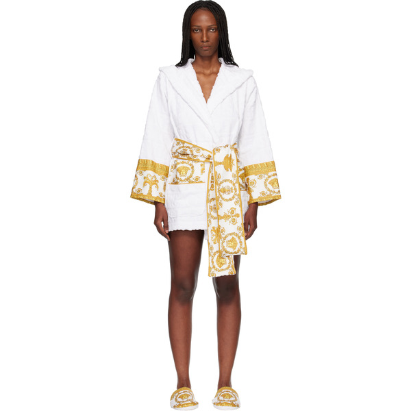  Versace White 'i Heart Baroque' Short Bathrobe 