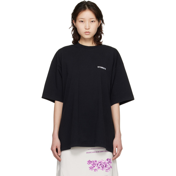  Vetements Black Iconic Logo T-shirt 