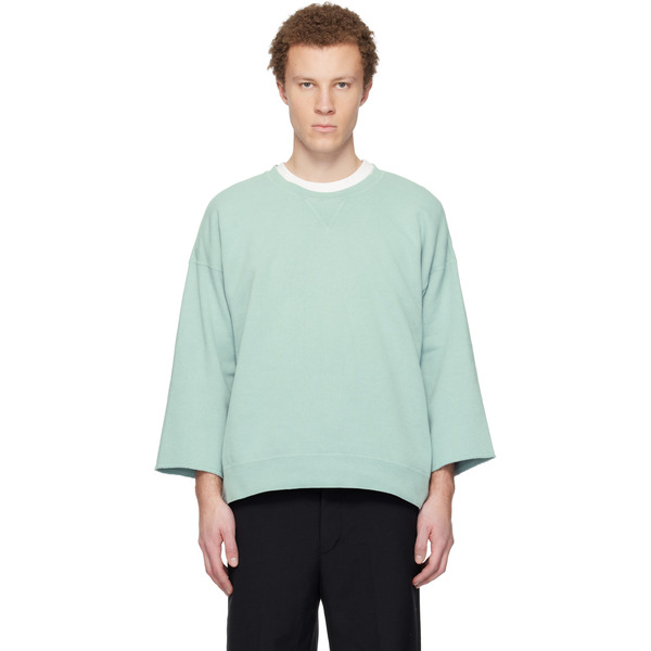  Visvim Blue Jumbo Sb 3/4 Dmgd Sweatshirt 