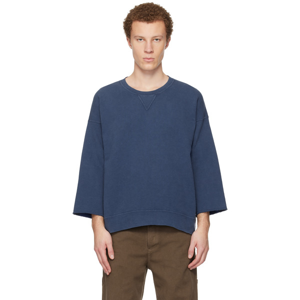  Visvim Blue Jumbo Sb 3/4 Dmgd Sweatshirt 