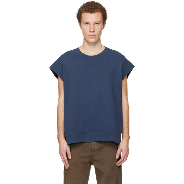  Visvim Blue Mondo S/l Dmgd Sweatshirt 