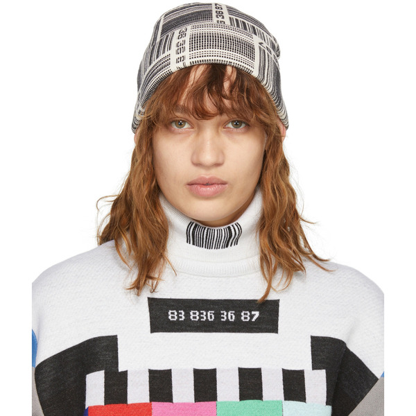  Vtmnts White Barcode Monogram Beanie 