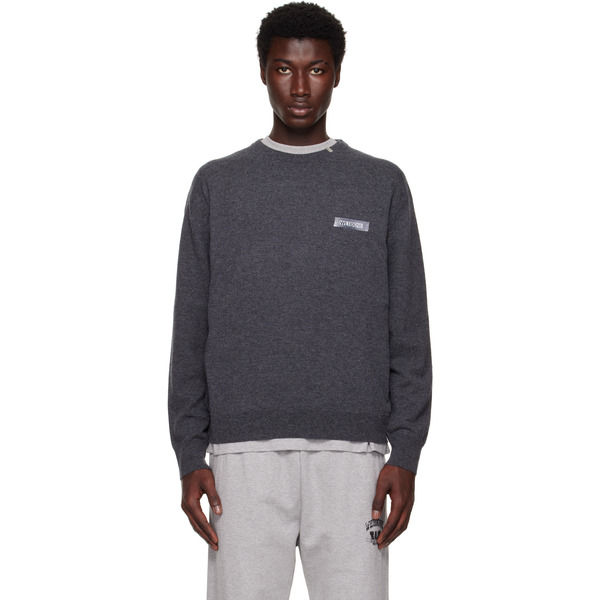  We11done Black Logo Knit Pullover Sweater 
