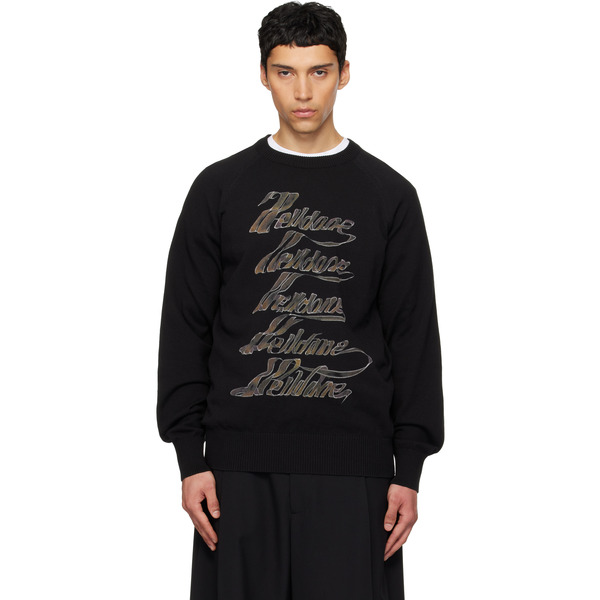  We11done Black 'we11done' Multi-logo Sweater 