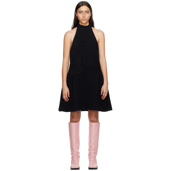  We11done Black Pleated Minidress 