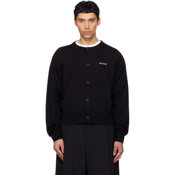  We11done Black Round Shoulder Cardigan 