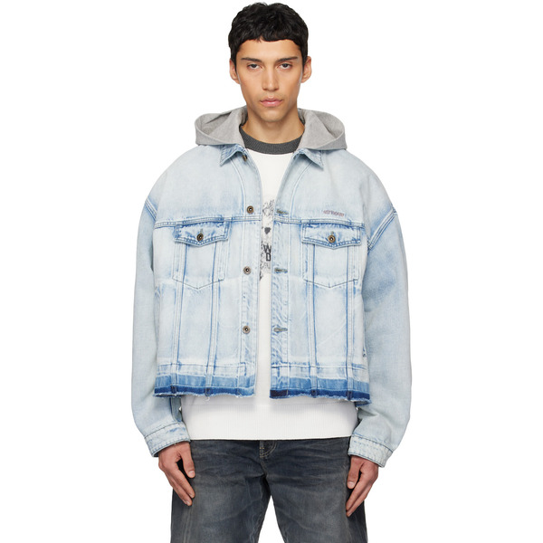  We11done Blue Layered Denim Jacket 