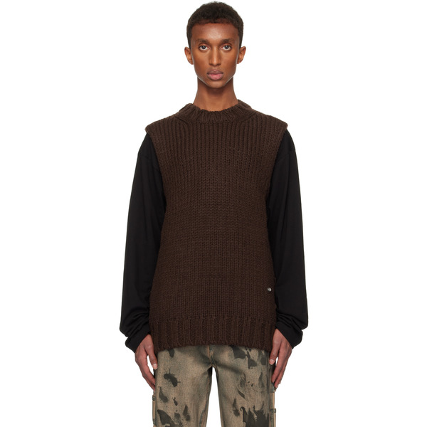  We11done Brown Sleeveless Sweater 